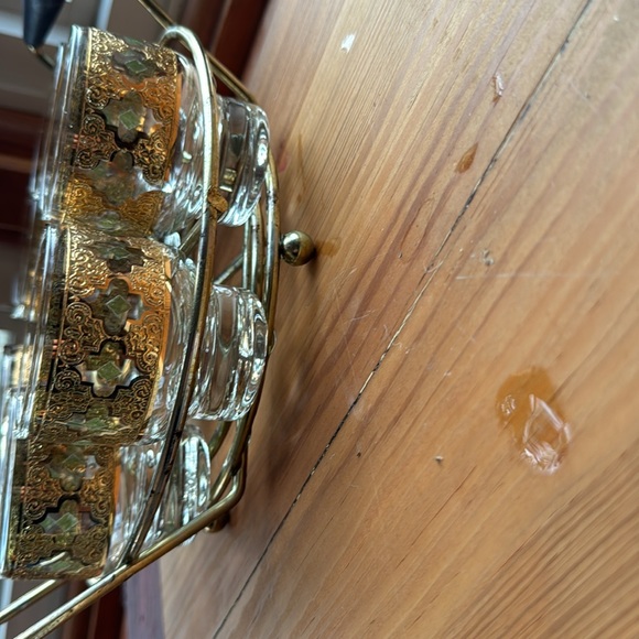 6 Mcm culver Valencia 24 k footed old fashioned cocktail glasses 1950s - Picture 3 of 5